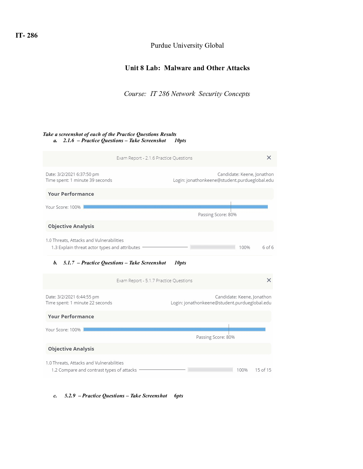 Preview image for IT286  Unit 8 Lab.docx  IT- 286   Purdue University Global  Unit 8 Lab:  Malware and Other